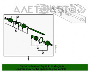 Привод полуось передняя правая Acura MDX 16-20