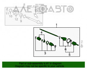 Привод полуось передняя левая Honda CRV 12-14 дорест