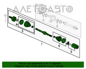 Привод полуось передняя левая Honda CRV 17-22 1.5Т