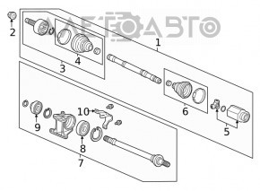 Привод полуось передняя левая Honda Clarity 18-21 usa