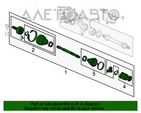 Ax cu semiasa fata stanga Acura TLX 15- 3.5 a iesit din angrenaj