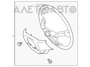 Руль голый Lexus RX350 RX450h 10-12 дорест, серая кожа, с деревом, протерта кожа, царапины на дереве