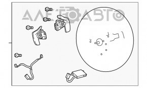 Volan gol Lexus NX300 NX300h 18-21 din piele, negru cu cusături albe, perforat, fără încălzire, fără paleti.