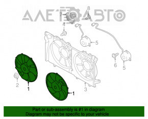 Paletele ventilatorului de răcire stânga pentru Subaru Outback 10-14 3.6