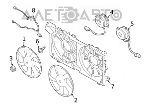 Крыльчатка вентилятора охлаждения правая Subaru Outback 20-