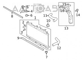 Suportul radiatorului dreapta sus pentru Subaru Outback 20-