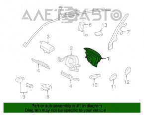 Airbag-ul de siguranță în volan pentru șoferul Lexus ES350 07-12, negru.