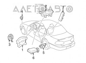 Airbag-ul de siguranță în volanul șoferului Toyota Camry v30 02-04 gri, zgârieturi, crom util