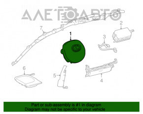 Airbag-ul de siguranță în volan pentru șoferul Lexus NX200t NX300 NX300h 15-21, negru.