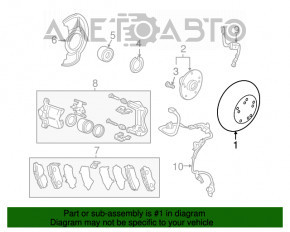 Placă de frână față stânga Honda Accord 13-17 280/23mm ruginită