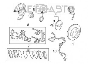 Placă de frână față dreapta Honda Accord 13-17 280/23mm ruginită.