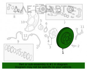 Placă de frână față dreapta Honda Civic X FC 16-21 280/23mm ruginită.