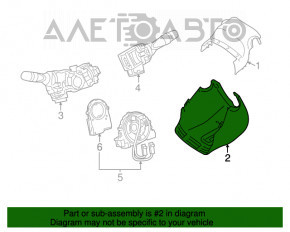 Capacul coloanei de direcție Toyota Camry v50 12-14 SUA negru