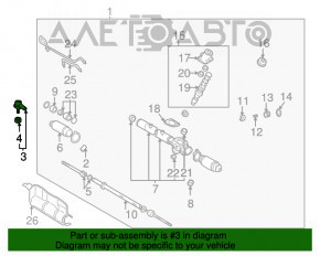 Bară de direcție cu capăt de tijă dreapta Toyota Camry v40 neoriginală, defect de filet.