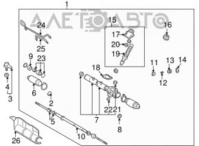 Bară de direcție cu capăt de tijă dreapta Toyota Camry v40 neoriginală, defect de filet.