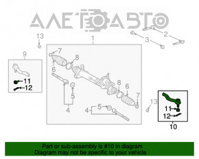 Capăt de direcție dreapta Toyota Highlander 03-07