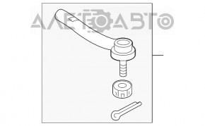 Рулевой наконечник правый Lexus RX350 RX450h 10-15