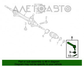 Bară de direcție cu capăt de tijă dreapta pentru Lexus RX350 RX450h 16-22