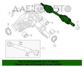 Привод полуось передняя правая Jeep Grand Cherokee WK2 11-2112