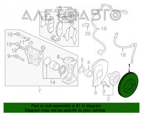 Placa de frână față dreapta Mitsubishi Outlander Sport ASX 10- 26mm ruginită.