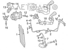 Кронштейн компрессора Jeep Cherokee KL 14- 2.4