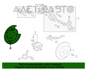 Capacul discului de frână din spate dreapta pentru Toyota Highlander 14-19 fără mecanism.