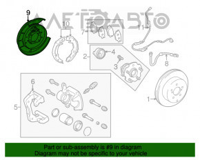 Capacul discului de frână din spate stânga Toyota Rav4 06-12