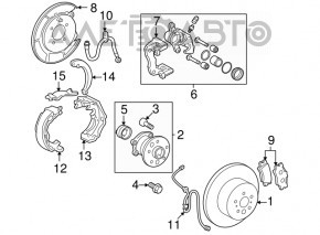 Кожух тормозного диска задний левый Lexus ES350 07-12 OEM