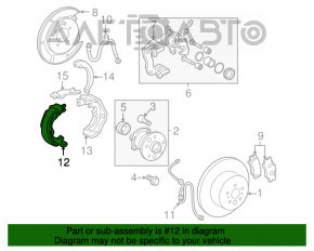 Plăcuțele de frână de mână spate stânga pentru Lexus ES350 07-12, noi, originale OEM.