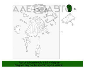 Maner cutie de viteze Hyundai Santa FE Sport 13-18 piele neagră decojită crom, zgârieturi pe piele