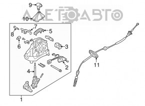 Maner cutie de viteze Kia Sorento 16-18 plastic negru