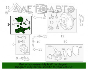 Cilindrul principal de frână cu rezervor pentru Toyota Highlander 08-13 2.7 3.5 fără piston.