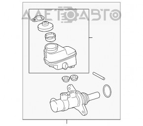 Cilindrul principal de frână cu rezervor pentru Lexus NX200t NX300 15-21 cu capac nou OEM original.