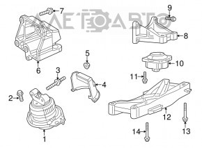 Suport motor stânga pentru pernă Dodge Challenger 11- 5.7