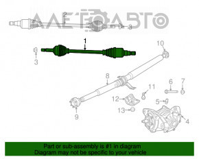 Ax cu cardan spate stânga Dodge Journey 11- awd