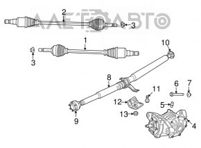 Ax cu cardan spate stânga Dodge Journey 11- awd