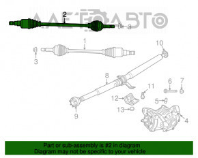 Привод полуось задняя левая Dodge Journey 11- awd