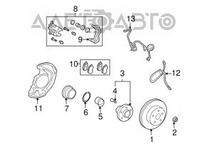 Суппорт передний правый Toyota Sienna 11-20