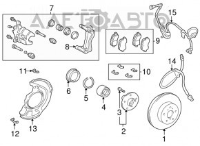 Suportul din față dreapta pentru Toyota Highlander 01-07