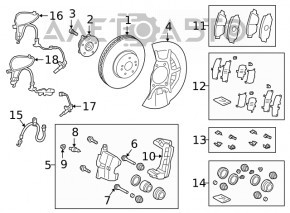 Capacul discului de frână din față dreapta Toyota Camry v70 18-