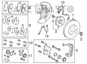 Capacul discului de frână din față stânga Toyota Rav4 19-