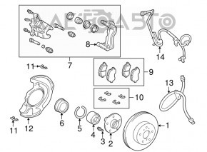 Кожух тормозного диска передний левый Lexus RX300 98-03