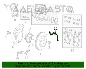 Шланг тормозной передний правый Jeep Cherokee KL 14-22 off road