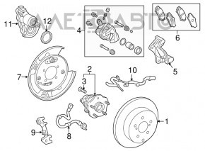 Кожух тормозного диска задний левый Lexus RX350 RX450h 16-22