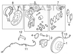 Senzorul ABS din spatele dreapta pentru Nissan Pathfinder 13-20