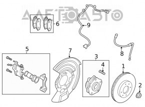 Senzorul ABS frontal stânga Nissan Rogue 21-23 construit în SUA