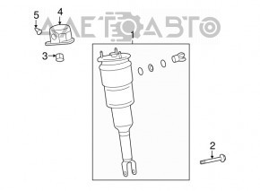 Amortizor pneumatic dreapta fata pentru Lexus LS460 LS600h 07-12, complet asamblat.