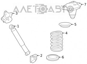 Amortizorul cu arc spate dreapta Toyota Highlander 20-