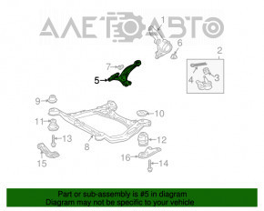 Maneta inferioară din față dreapta pentru Lexus RX300 RX330 RX350 RX400h 04-09 este ruptă.