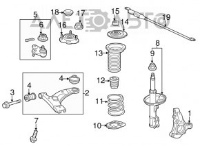 Maneta inferioară frontală stângă Lexus CT200h 11-17 nouă originală OEM